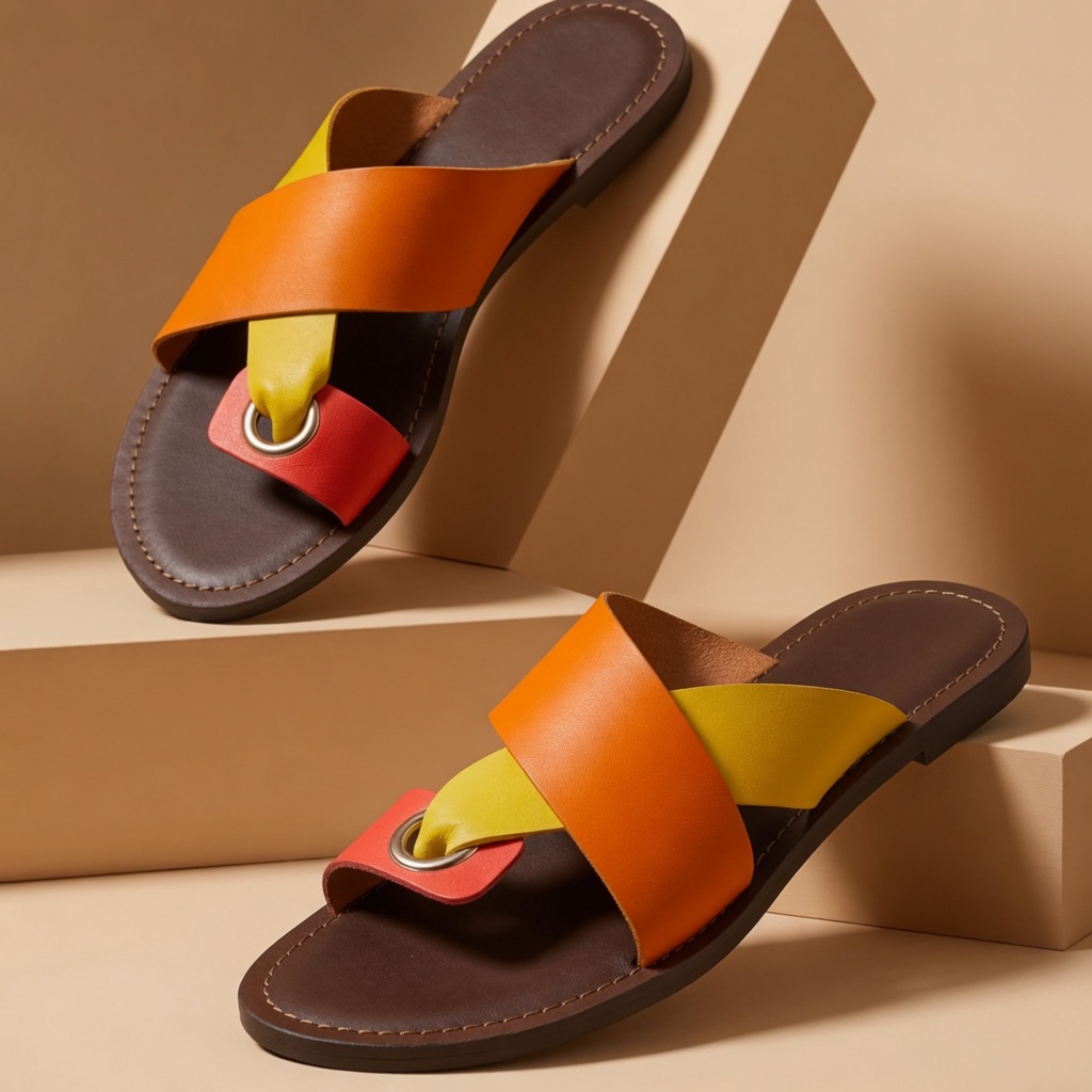 Sandale Nœllia Orange Jaune